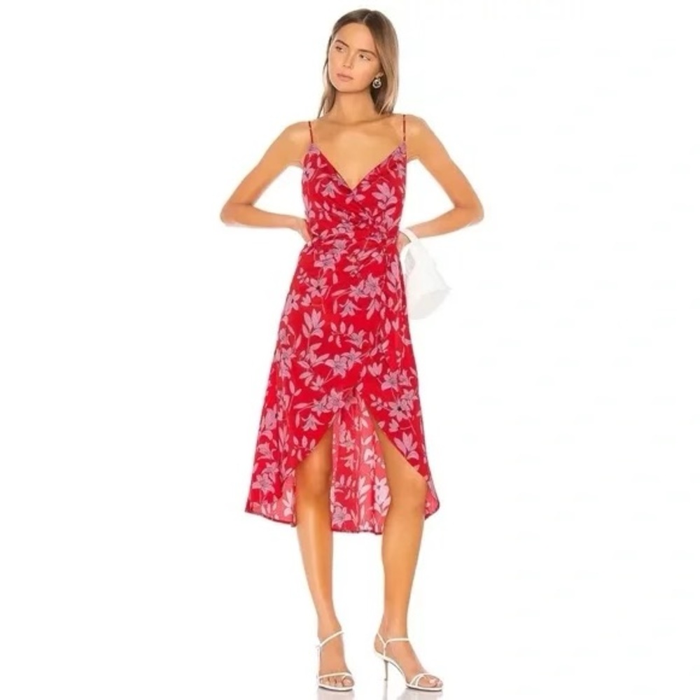 Camila Coelho REVOLVE Robbie Floral Wrap Midi floral dress